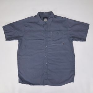 Patagonia Mens Large Gray All-Wear Organic Cotton Button Up Short Sleeve Shirt